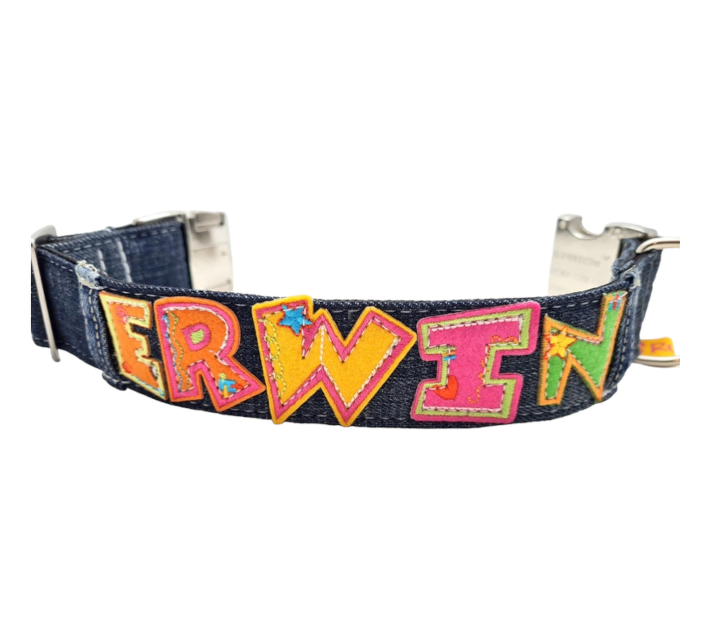Klickverschluss Jeans Upcycling mit Namen
