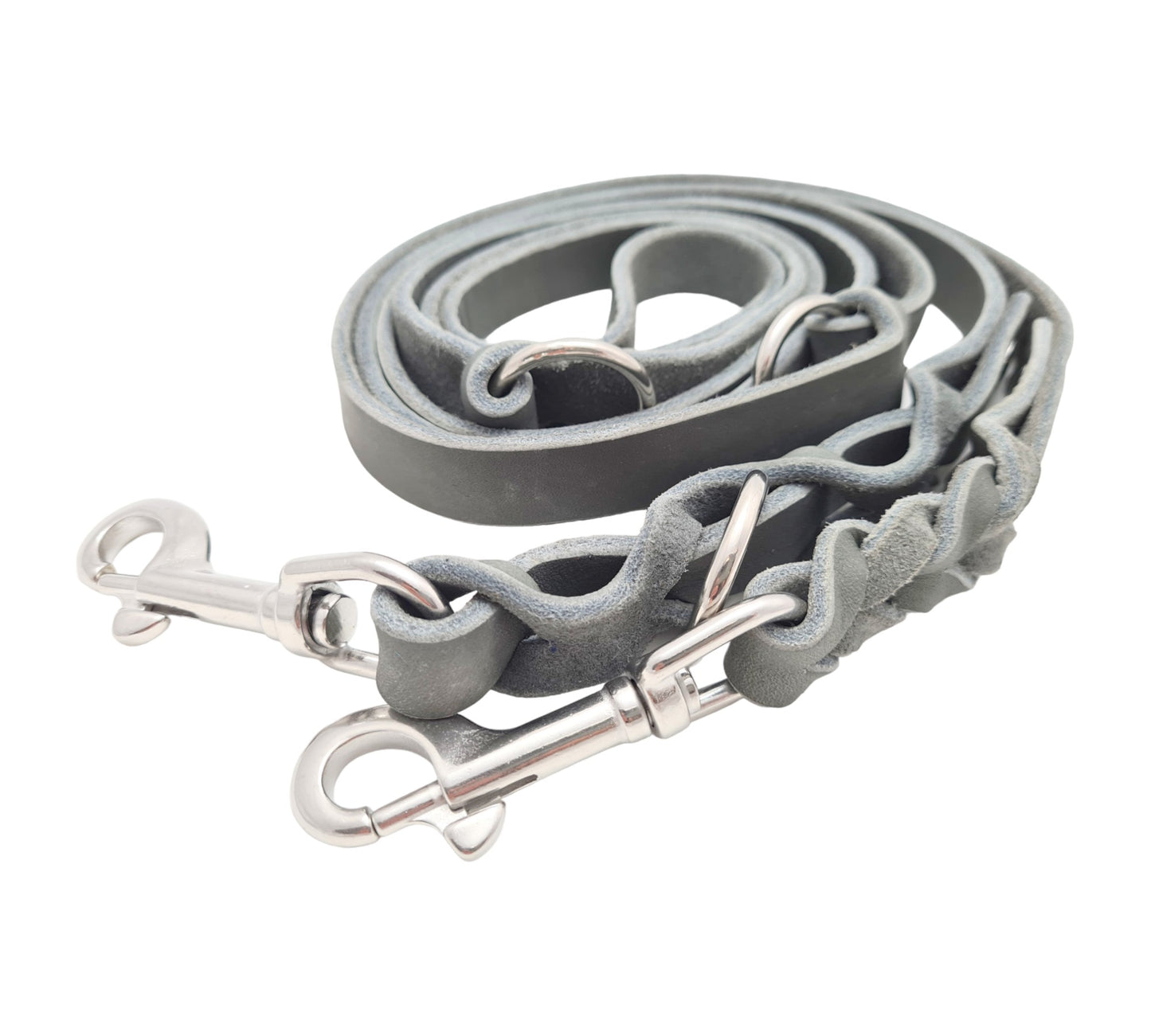 High-quality fat leather leashes, 3-way adjustable