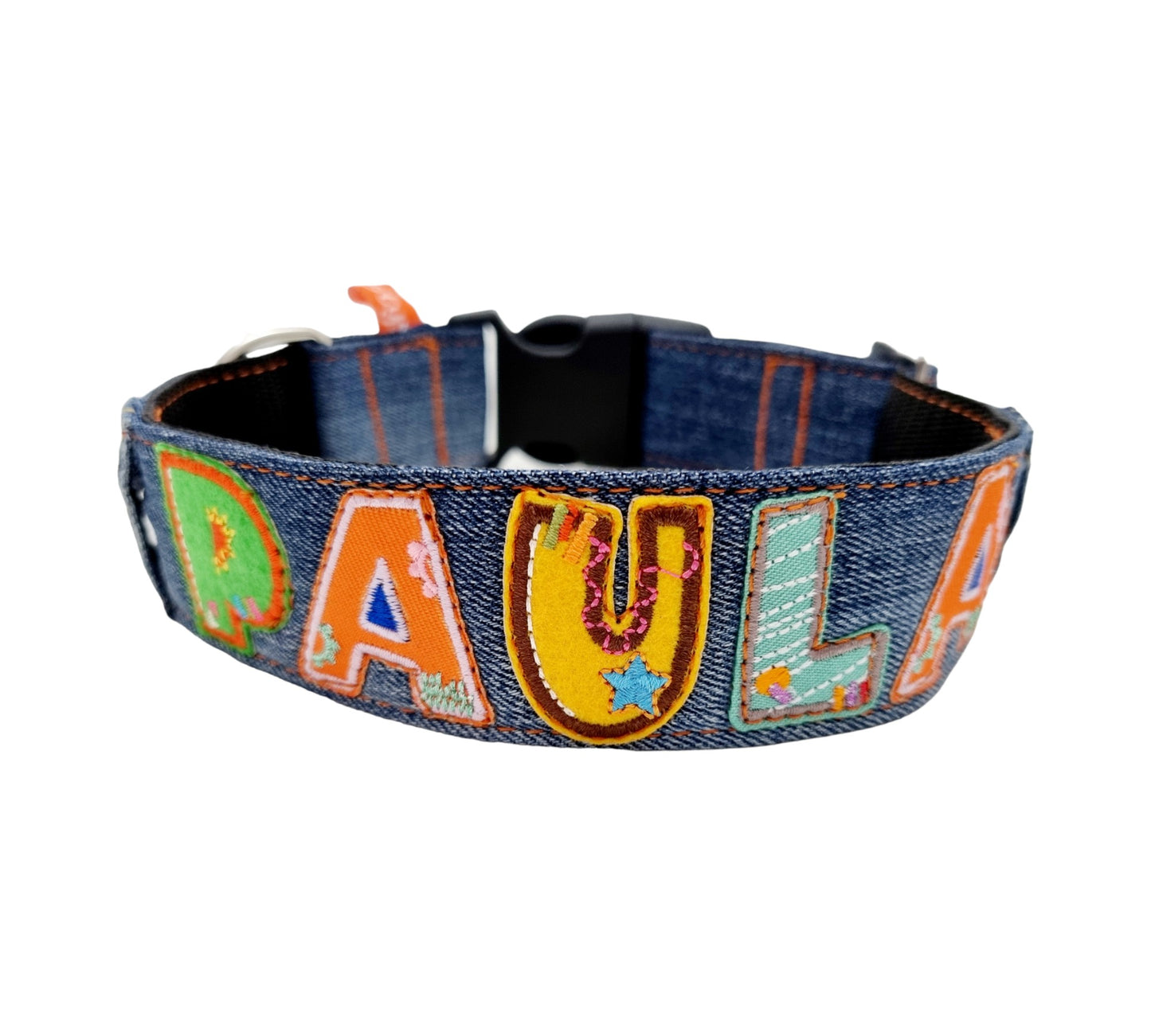 Klickverschluss Jeans Upcycling mit Namen