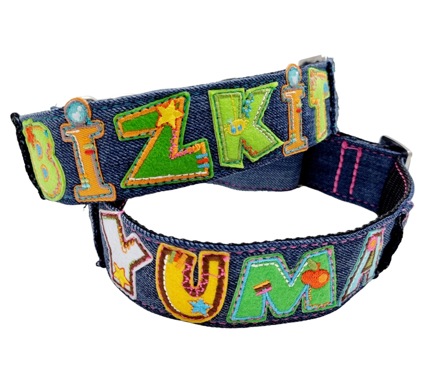 Jeans upcycling with the name Zugstopp & Martingale
