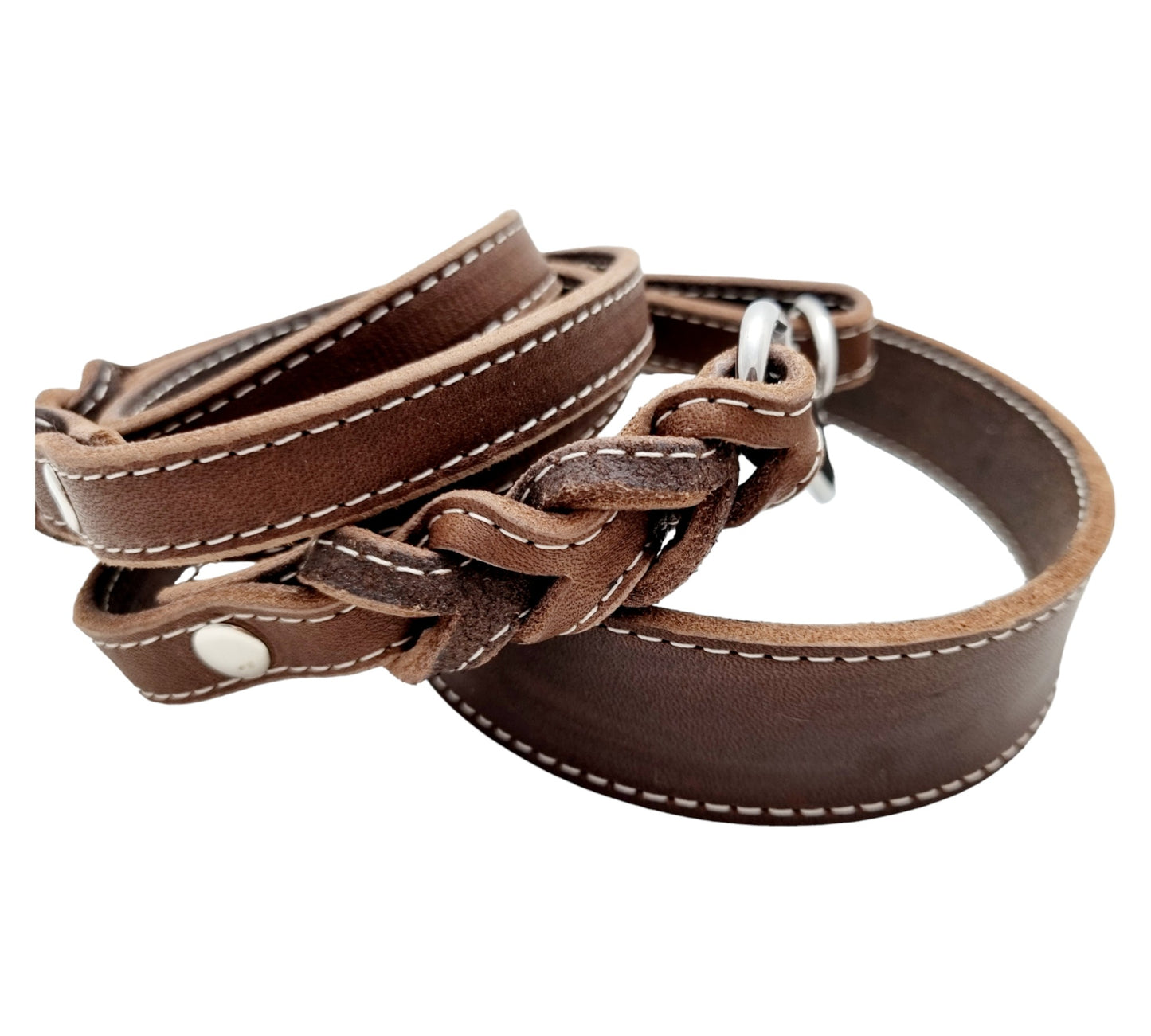 High-quality fat leather leashes, 3-way adjustable