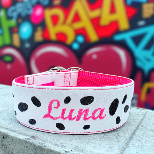 Faux Leather Martingale/Pull Stop Dalmatian