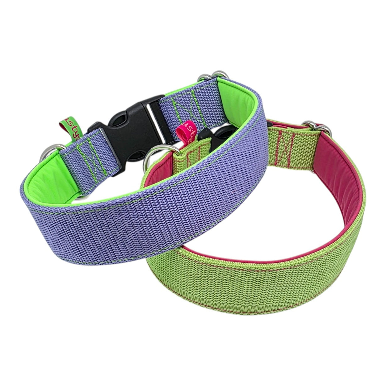 Click closure collars made of webbing