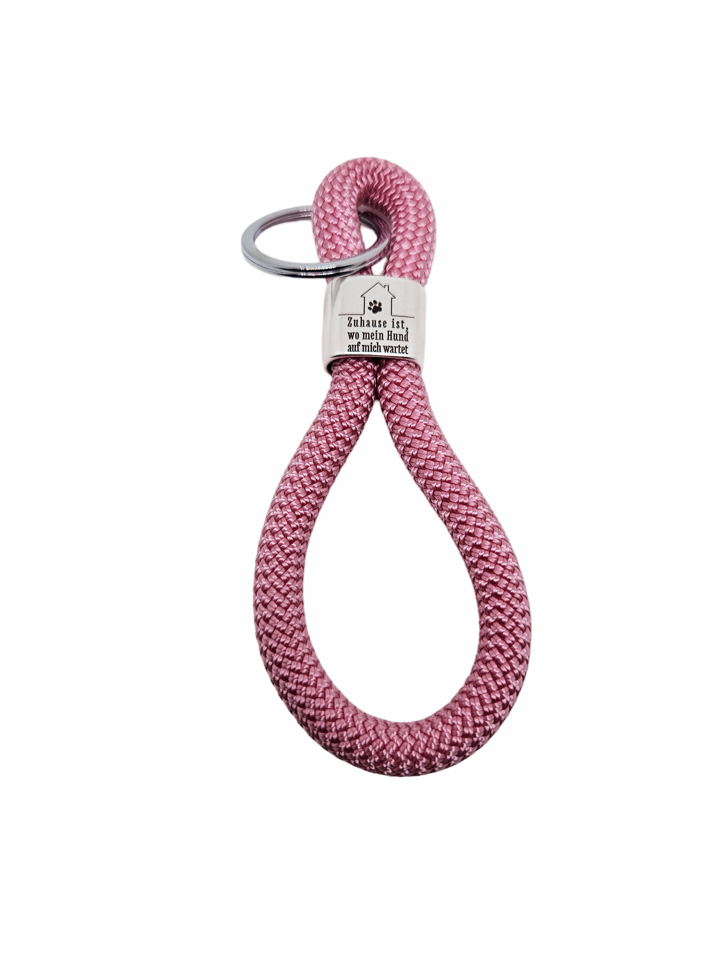 Keychain made of sail rope "Home is where my dog waits for me"