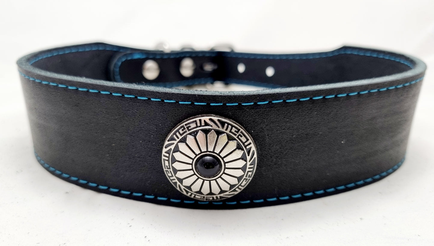 Fettleder Halsband mit Rollschnalle 5cm Breite