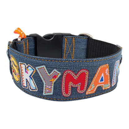 Klickverschluss Jeans Upcycling mit Namen