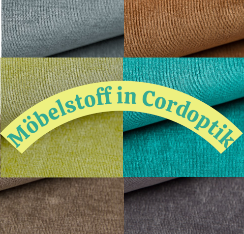 Samtweicher Möbelstoff in Cordoptik mit Airmesh gepolstert