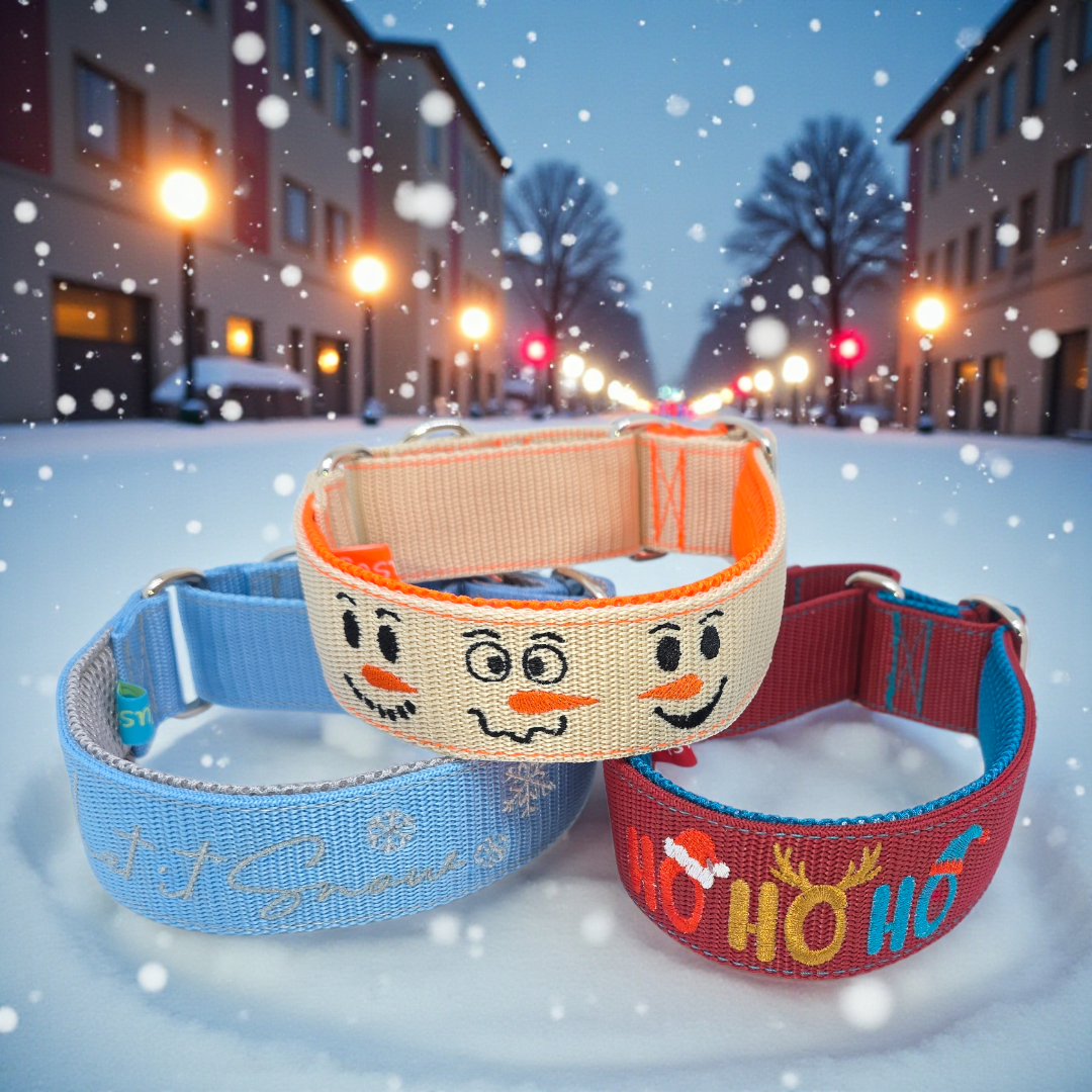 Click closure collars made of webbing