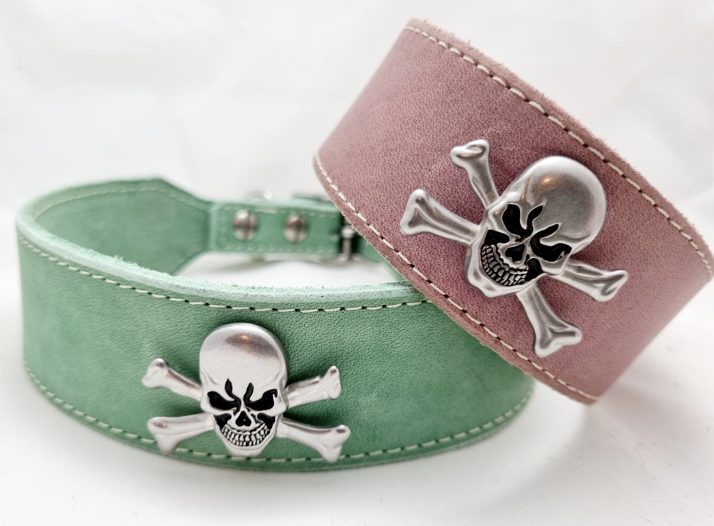 Fettleder Halsband mit Rollschnalle 4cm Breite
