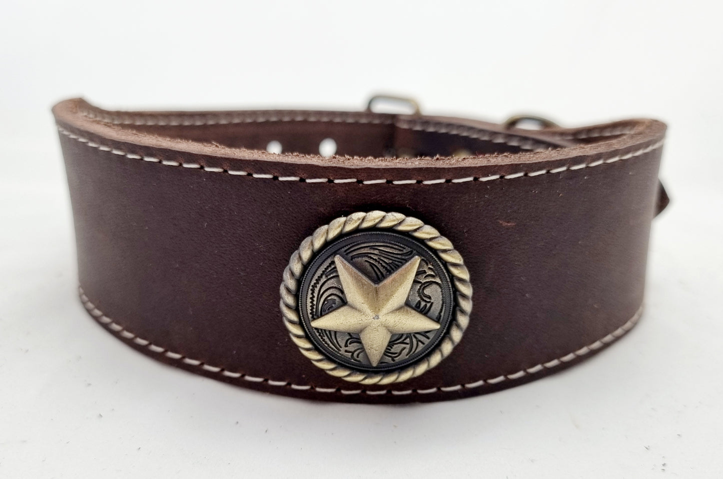 Fettleder Halsband mit Rollschnalle 4cm Breite