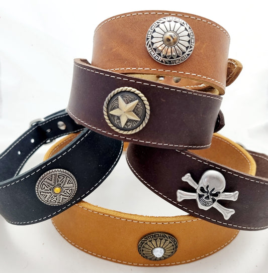 Fettleder Halsband mit Rollschnalle 5cm Breite