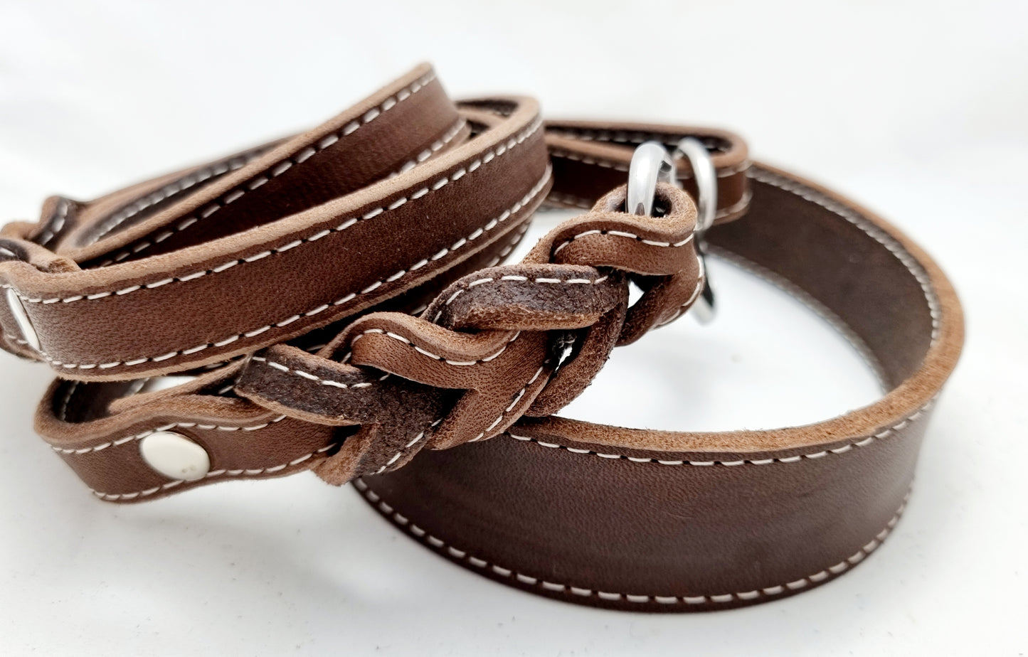 Fettleder Halsband mit Rollschnalle 4cm Breite