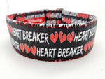 Klickverschluss Halsband Heartbreaker schwarz-rot