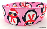 Halsband Pinguin pink - Weihnachten