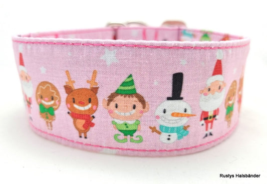 Halsband bunte Weihnacht rosa