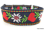 Halsband Alpenglück schwarz-rot