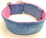 Halsband Jeans upcycling rosa