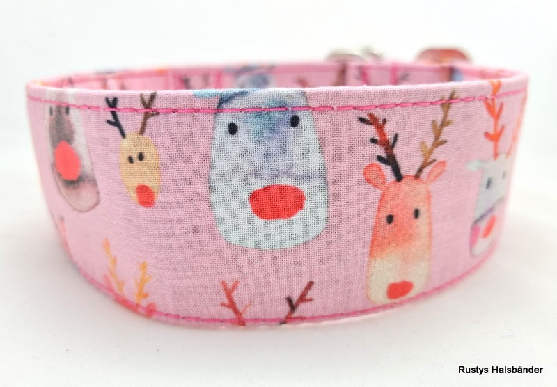 Halsband Rentier rosa - Weihnachten