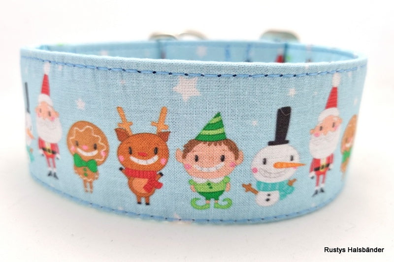 Halsband bunte Weihnacht blau