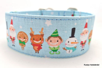 Halsband bunte Weihnacht blau